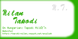 milan tapodi business card